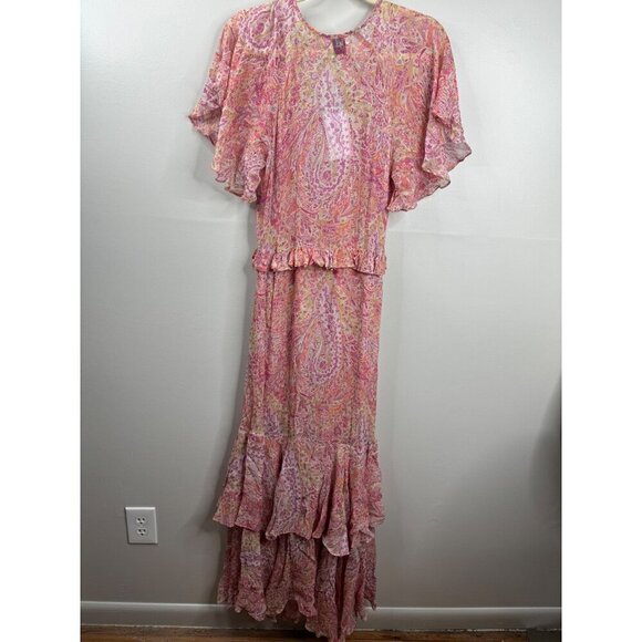 MISA Dress Katia in Puglia Paisley Mini Maxi Chiffon Size XS NWT Flowy - Picture 6 of 6